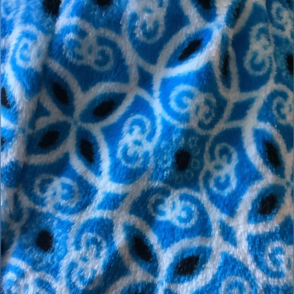 LOWEST🌺 NWT MAYFAIR 2XL or 3XL MINKY FLEECE BLUE MOSAIC LOUNGE PJ PANTS - Picture 9 of 12